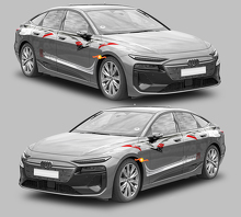 Kit di Adesivi Vinilici Strisce Laterali Stile Tribale per Audi A6 Sportback E-Tron_2