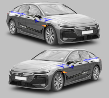 Kit di Adesivi Vinilici Strisce Laterali Stile Tribale per Audi A6 Sportback E-Tron_3