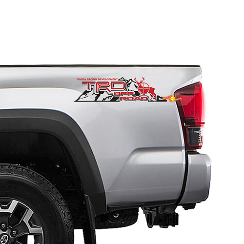 2 ADESIVI LATERALI TOYOTA TRD OFF Mountain DEER TRD racing development

