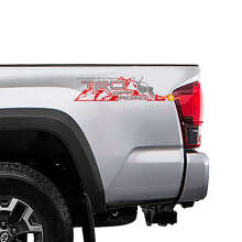Set di Adesivi Laterali in Vinile TRD Off Road Mountain Deer Bed per Camion Toyota_3