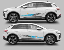 Kit di decalcomanie viniliche con strisce laterali a scacchi per Audi Q4 E-Tron_2