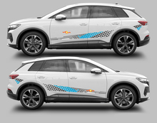 Kit di decalcomanie viniliche con strisce laterali a scacchi per Audi Q4 E-Tron_3