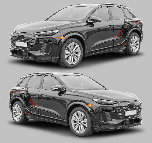 Kit di Adesivi in Vinile a Strisce Laterali Techno Style per Audi Q6 E-Tron