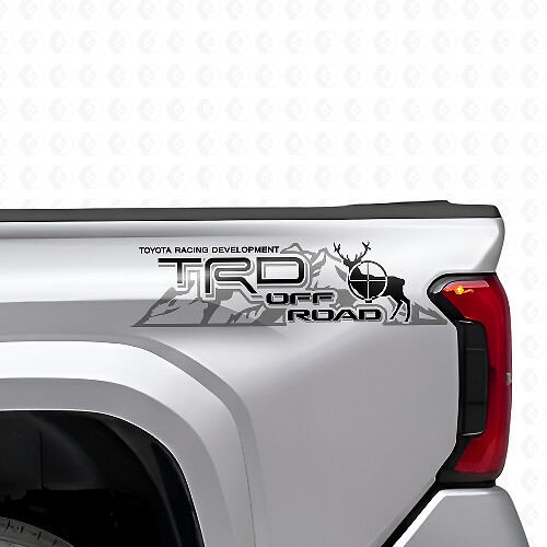 Kit di adesivi in vinile laterali posteriori stile TRD Off Road Mountain Deer per Toyota Tacoma Tundra