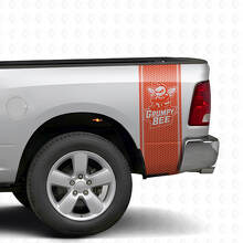 Kit adesivo in vinile a strisce stile nido d'ape Grumpy Bee per il comodino del camion Dodge Ram_2