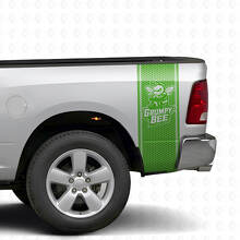Kit adesivo in vinile a strisce stile nido d'ape Grumpy Bee per il comodino del camion Dodge Ram_3