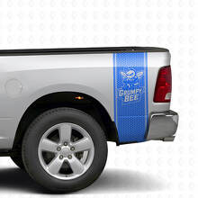 Kit adesivo in vinile a strisce stile nido d'ape Grumpy Bee per il comodino del camion Dodge Ram_4
