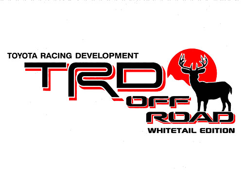 2 TOYOTA TRD OFF Mountain DEER WHITETAIL EDITION Adesivo decalcomania in vinile lato sviluppo racing TRD 2