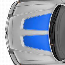 Set di Adesivi in Vinile con Strisce a Doppio Contorno Largo per Cofano per Dodge Charger_2
