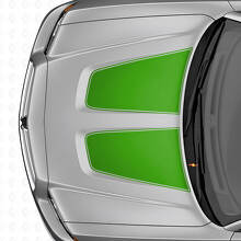 Set di Adesivi in Vinile con Strisce a Doppio Contorno Largo per Cofano per Dodge Charger_3
