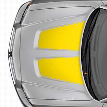 Set di Adesivi in Vinile con Strisce a Doppio Contorno Largo per Cofano per Dodge Charger_5