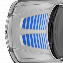 Set di Adesivi in Vinile a Strisce a Doppio Lampo per Cofano per Dodge Charger_2