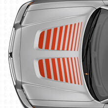 Set di Adesivi in Vinile a Strisce a Doppio Lampo per Cofano per Dodge Charger_4