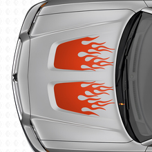 Set di Adesivi in Vinile a Doppia Striscia Stile Fiamma per Cofano per Dodge Charger_4