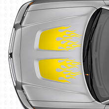Set di Adesivi in Vinile a Doppia Striscia Stile Fiamma per Cofano per Dodge Charger_5