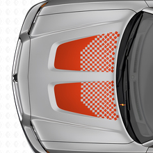 Set di Adesivi in Vinile con Doppie Strisce a Scacchi per Cofano per Dodge Charger_4