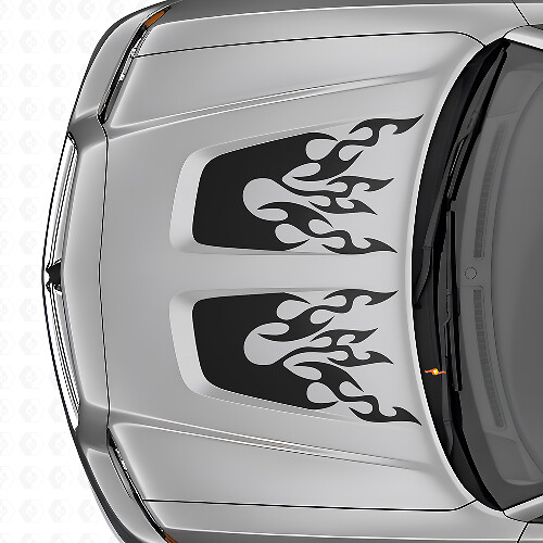 Kit di decalcomanie in vinile a doppia striscia stile fiamma per cofani Dodge Charger
