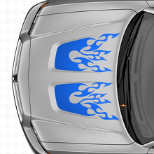 Kit di decalcomanie in vinile a doppia striscia stile fiamma per cofani Dodge Charger_2