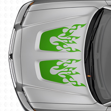 Kit di decalcomanie in vinile a doppia striscia stile fiamma per cofani Dodge Charger_3