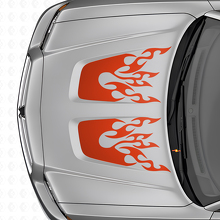 Kit di decalcomanie in vinile a doppia striscia stile fiamma per cofani Dodge Charger_4