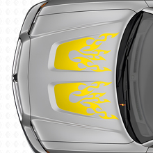 Kit di decalcomanie in vinile a doppia striscia stile fiamma per cofani Dodge Charger_5