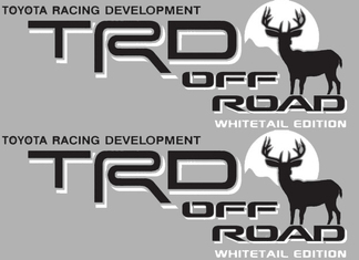2 TOYOTA TRD OFF Mountain DEER WHITETAIL EDITION Adesivo decalcomania in vinile lato sviluppo racing TRD 3