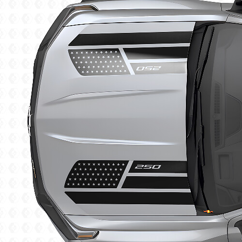 Set di adesivi in vinile a strisce per cofano in stile stelle e acciaio con bandiera USA per Chevrolet Colorado_1