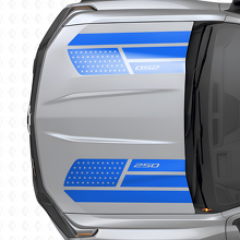 Set di adesivi in vinile a strisce per cofano in stile stelle e acciaio con bandiera USA per Chevrolet Colorado_2