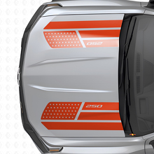Set di adesivi in vinile a strisce per cofano in stile stelle e acciaio con bandiera USA per Chevrolet Colorado_4