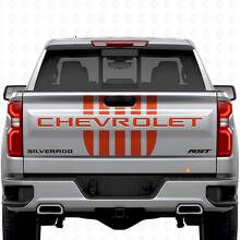 Set di Adesivi in Vinile a Strisce in Stile Stars & Steel per Portellone Chevrolet Silverado_3