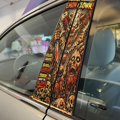 Set di Adesivi in Vinile per Montante Porta Demon Clown