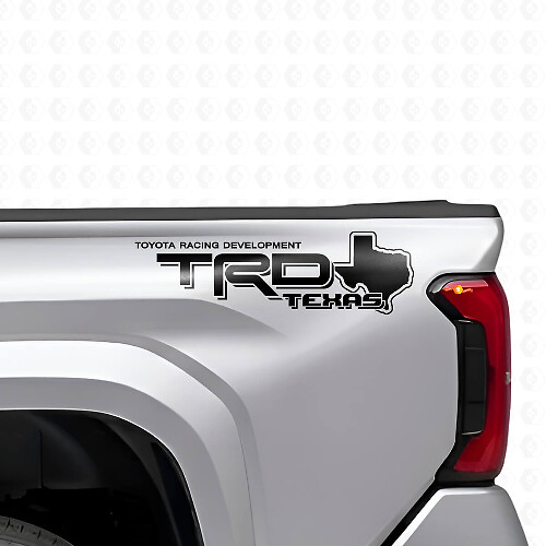 Coppia di Adesivi Laterali in Vinile Stile TRD Mappa del Texas per Camion Toyota
