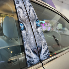 Set di adesivi in vinile per montante porta Snow Leopard Eyes_2