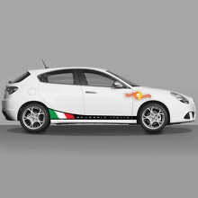 Kit Adesivi in Vinile Strisce Laterali Bandiera Scuderia Italia per Alfa Romeo_2