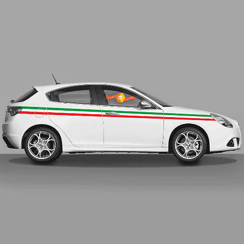 Kit di Adesivi in Vinile con Strisce Laterali Stile Bandiera Italiana per Alfa Romeo Giulietta