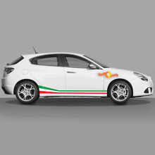 Kit di Adesivi in Vinile con Strisce Laterali Stile Bandiera Italiana per Alfa Romeo Giulietta_4