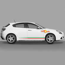 Kit di Adesivi in Vinile con Strisce Laterali Stile Bandiera Italiana per Alfa Romeo Giulietta_5