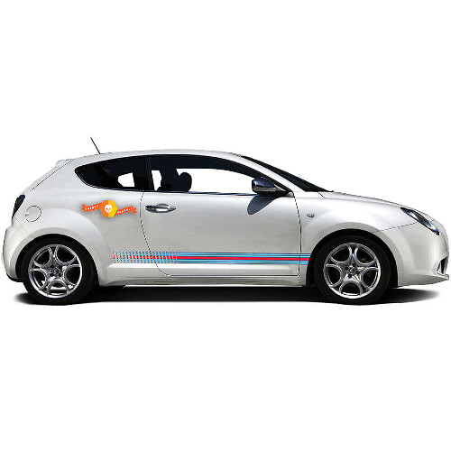 Kit di adesivi in vinile a strisce laterali stile corsa Strobe per Alfa Romeo