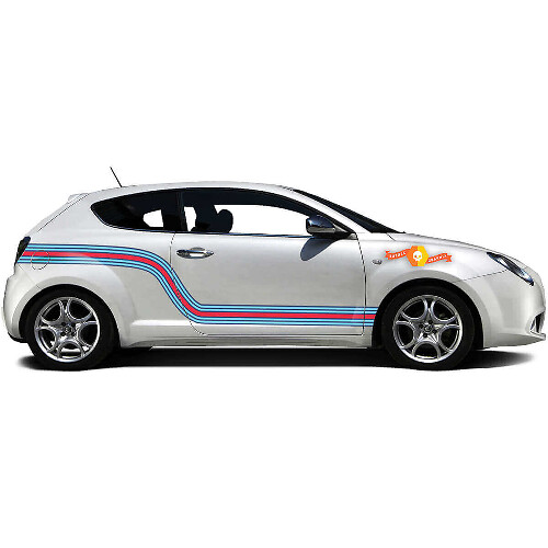Kit Adesivi in Vinile con Strisce Laterali Curve Stile Racing per Alfa Romeo