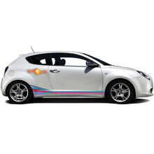 Kit Adesivi in Vinile con Strisce Laterali Curve Stile Racing per Alfa Romeo_2
