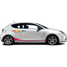 Kit Adesivi in Vinile con Strisce Laterali Curve Stile Racing per Alfa Romeo_4