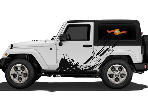 Adesivo Vinile Laterale Splash di Fango per Jeep Wrangler 2007-2027