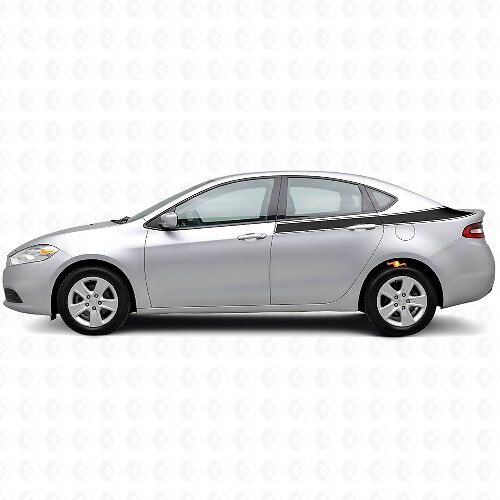 Kit di adesivi in vinile con strisce laterali posteriori a contorno accentuato per Dodge Dart 2013+
