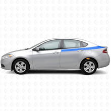 Kit di adesivi in vinile con strisce laterali posteriori a contorno accentuato per Dodge Dart 2013+_2