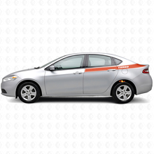 Kit adesivi in vinile strisce contorno laterali posteriori stile Turbo per Dodge Dart 2013+_5