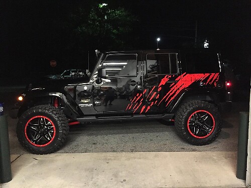 Kit decal in vinile adesivo laterale anti-fango per Jeep Wrangler Unlimited 2007-18_1