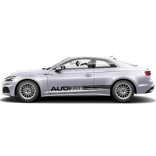 Kit di Adesivi in Vinile con Strisce Laterali Marchiate per Audi A5_1