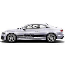 Set di Adesivi Vinilici con Strisce Laterali Contorno Brandizzate per Audi A5_4