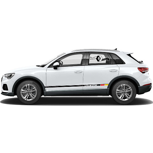 Set di Adesivi in Vinile a Strisce Laterali Stile Bandiera Tedesca per Audi Q3