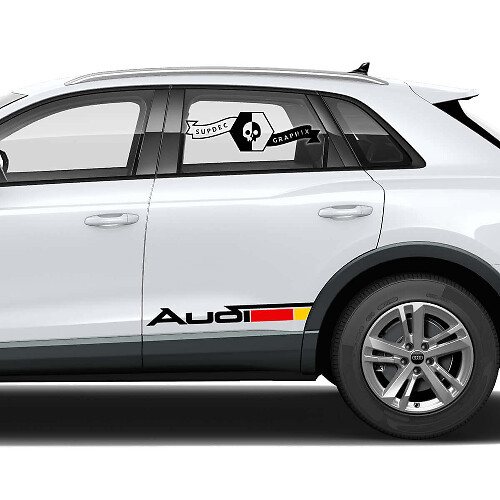 Set di adesivi in vinile per porta laterale stile bandiera tedesca per Audi Q3